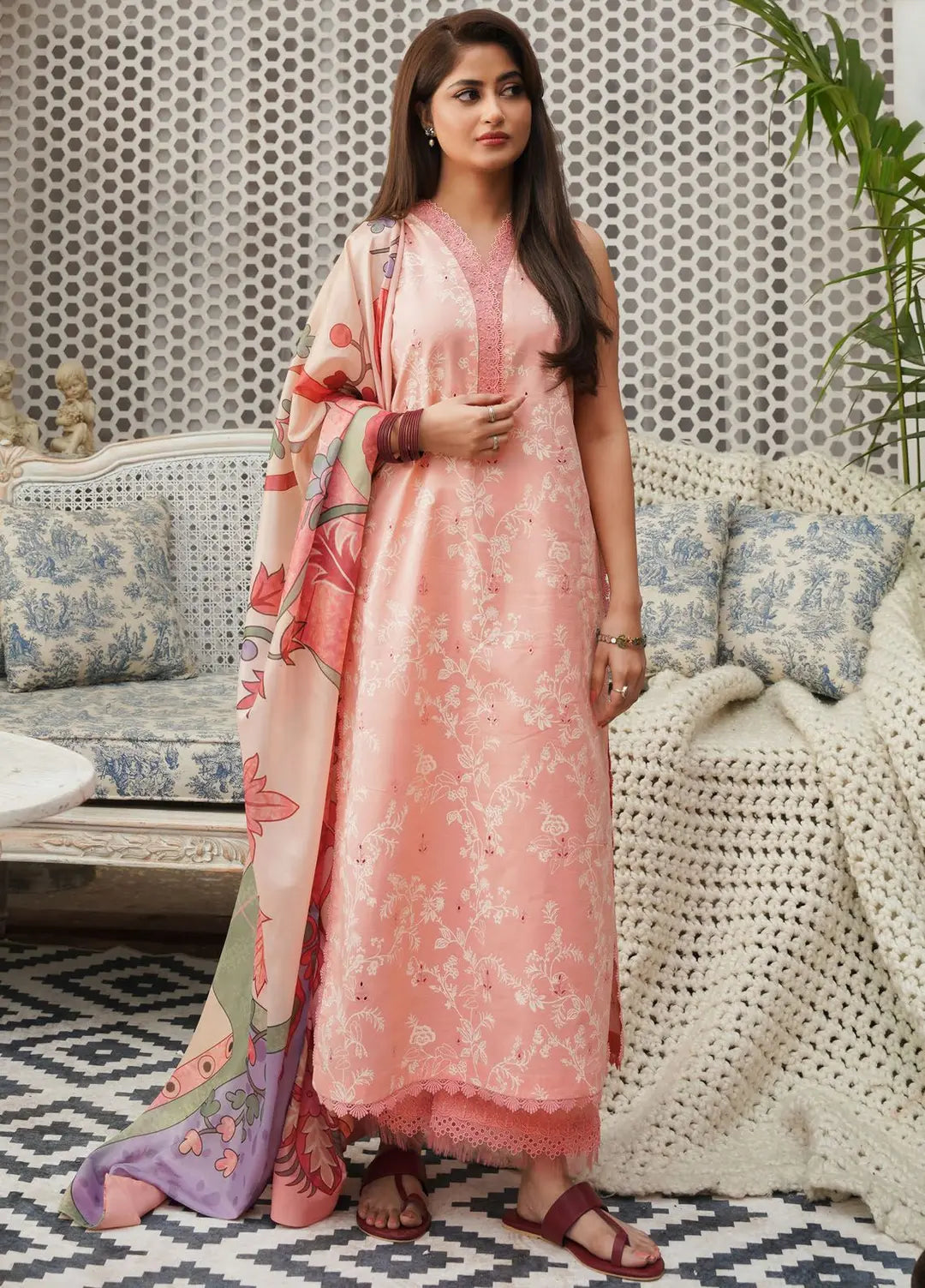 Afsanah by Seran Embroidered Lawn Suits Unstitched 3 Piece SRN24AF D-01 Elnaz - Spring Summer Collection