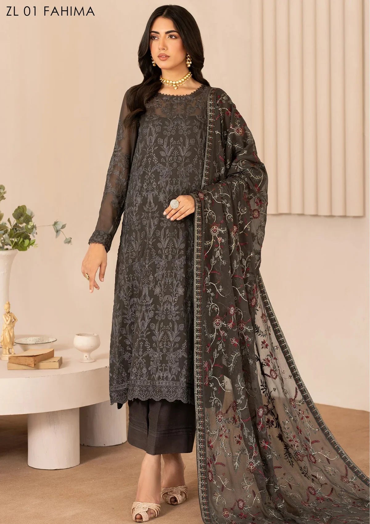 Zarif Thread Works Chiffon Edit'24 ZL-01 FAHIMA