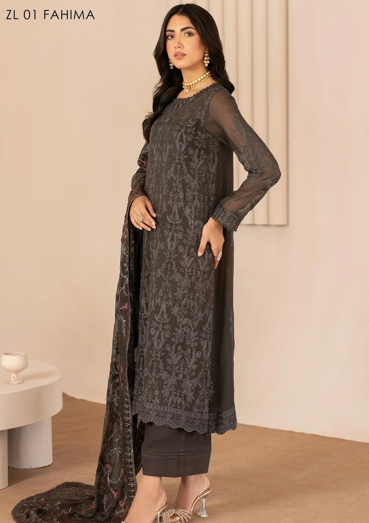 Zarif Thread Works Chiffon Edit'24 ZL-01 FAHIMA