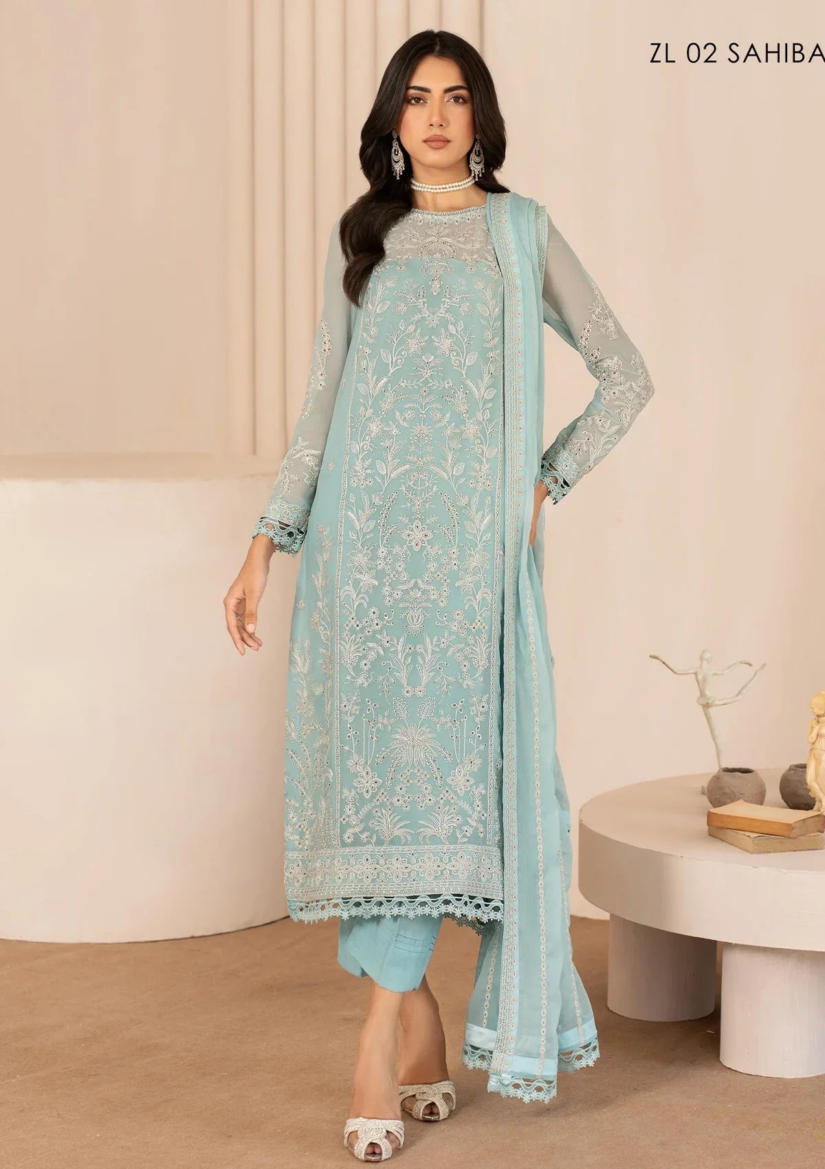 Zarif Thread Works Chiffon Edit'24 ZL-02 SAHIBA