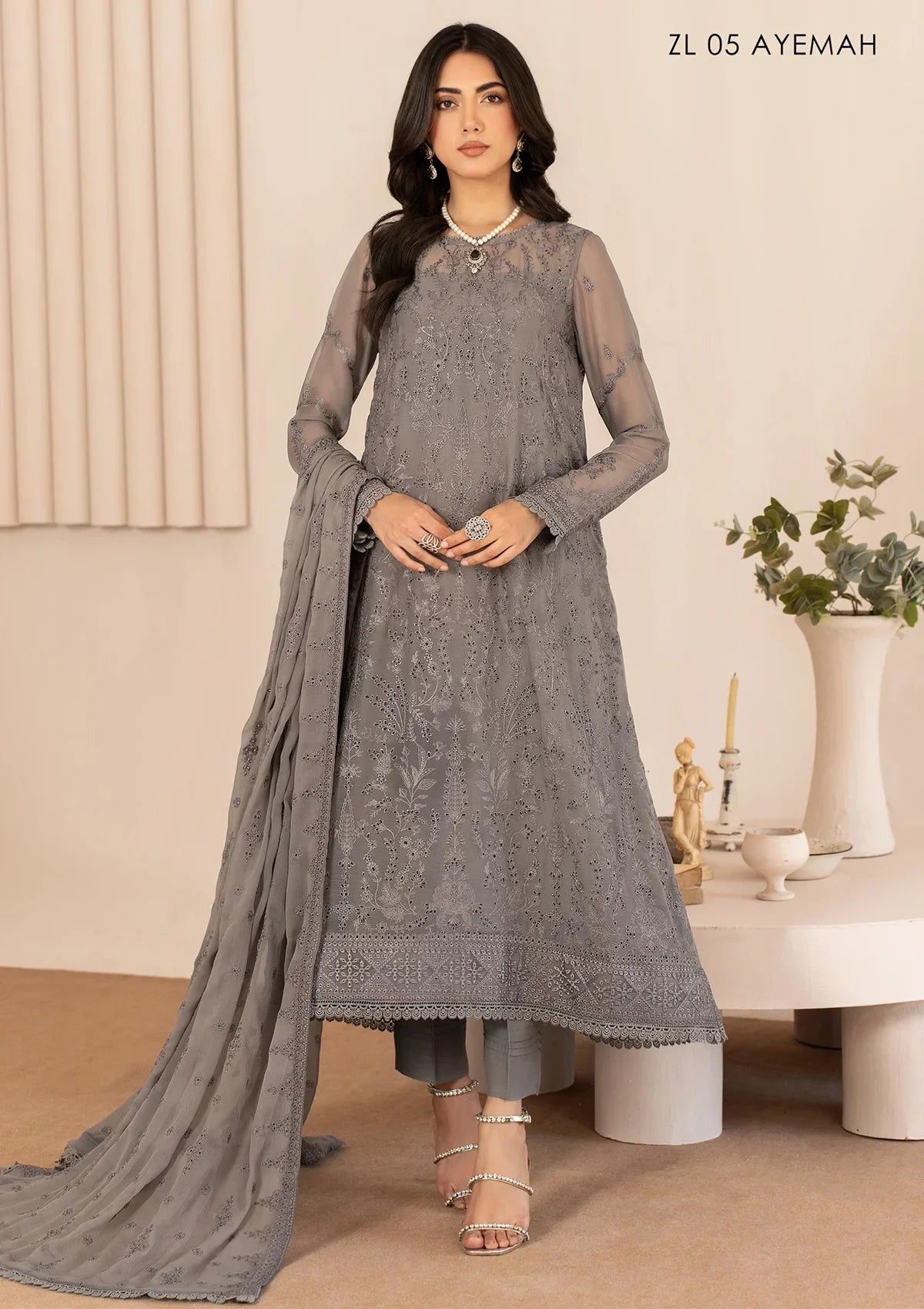 Zarif Thread Works Chiffon Edit'24 ZL-05 AYEMAH