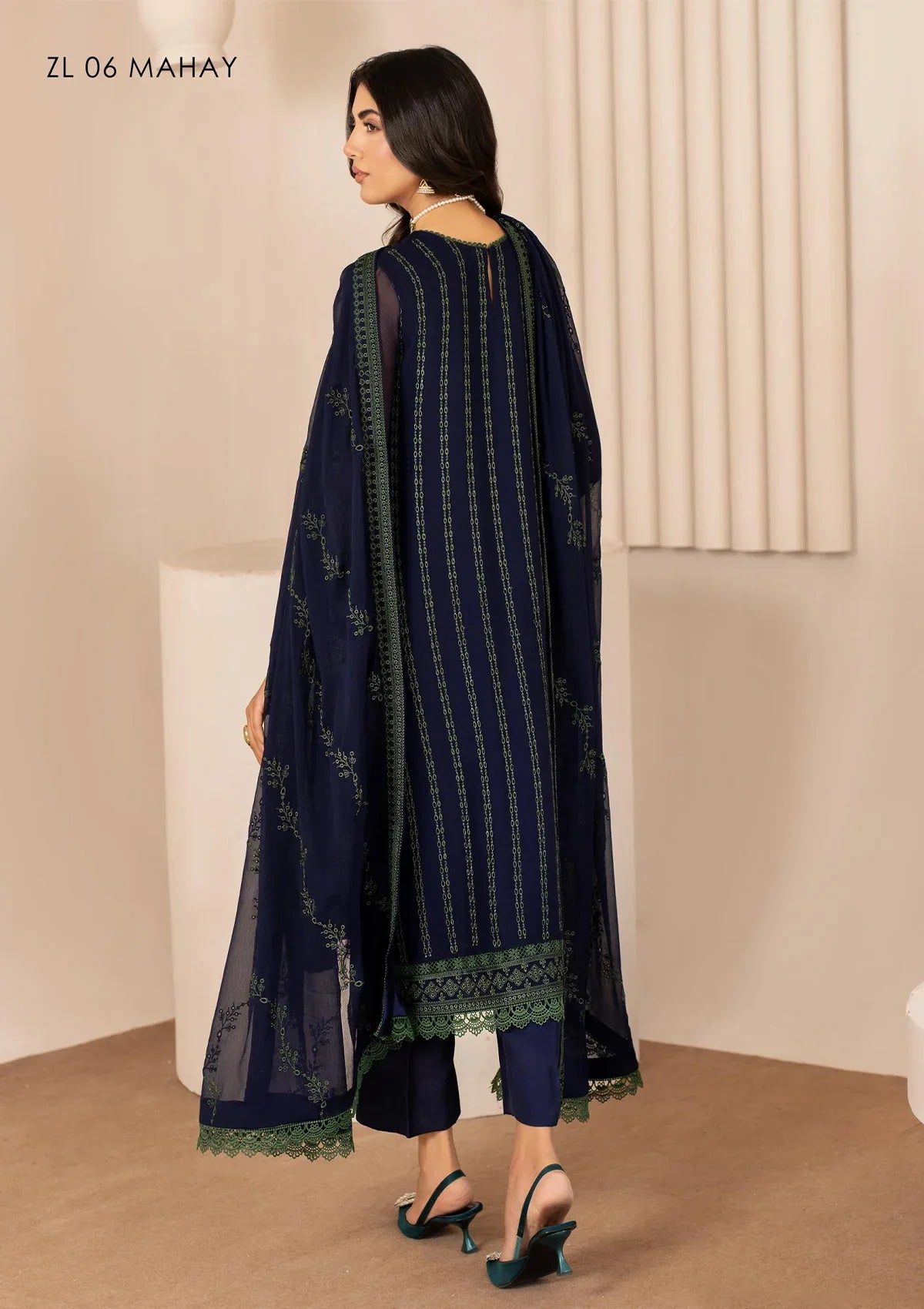 Zarif Thread Works Chiffon Edit'24 ZL-06 MAHAY